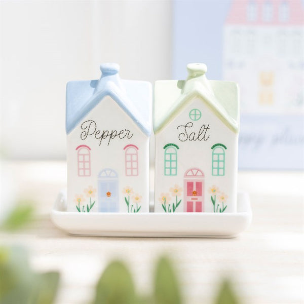 (SECONDS SALE) Dreamy Pastel House Salt and Pepper Shakers