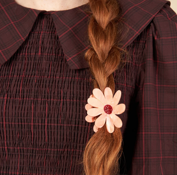 Pink Flower Hair Claw
