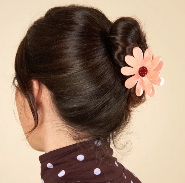 Pink Flower Hair Claw