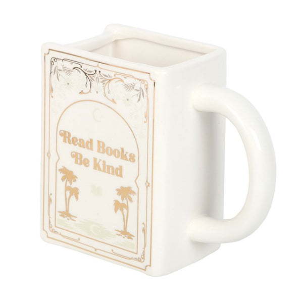 Read Books Be Kind White Book Shaped Mug (Launching at Open Studio - 13 September)