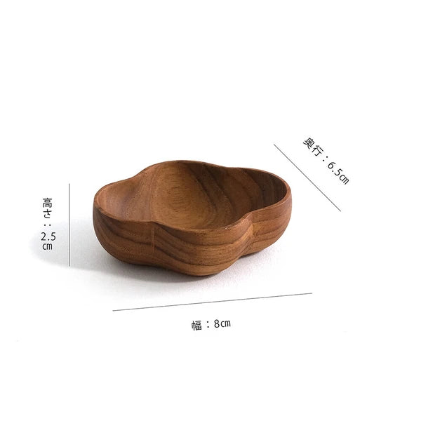 Bud-shaped Oval Wooden Dish