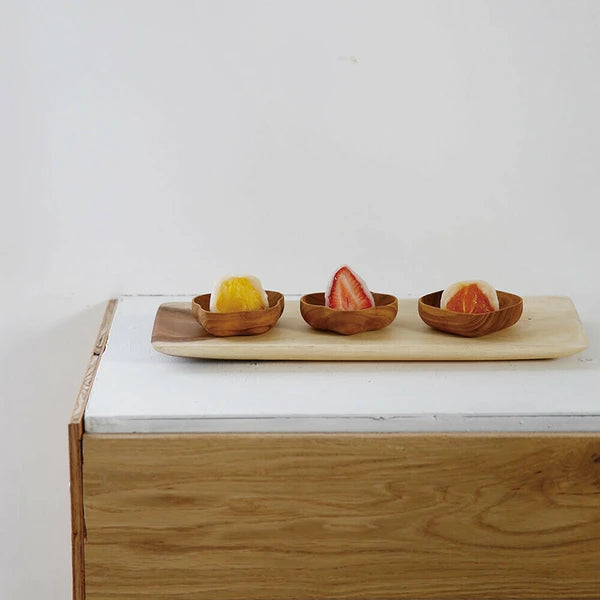 Bud-shaped Oval Wooden Dish