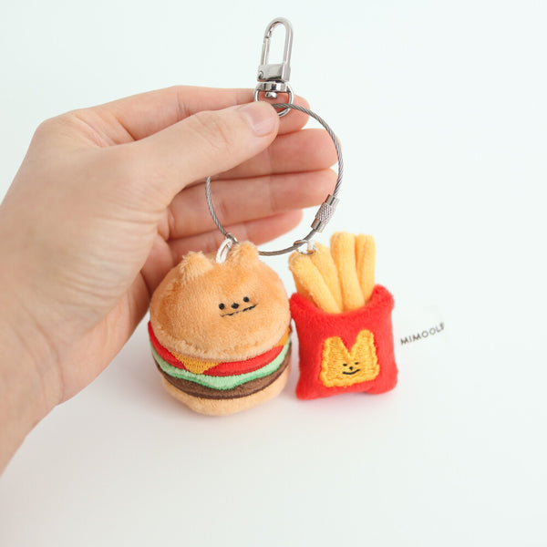 Burger and Fries Keyring Set