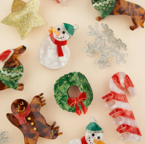 Christmas Wreath Hair Claw