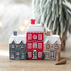 (SECONDS SALE) Christmas Village Incense Cone Holder