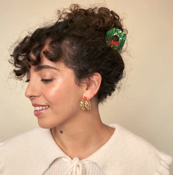 Christmas Wreath Hair Claw