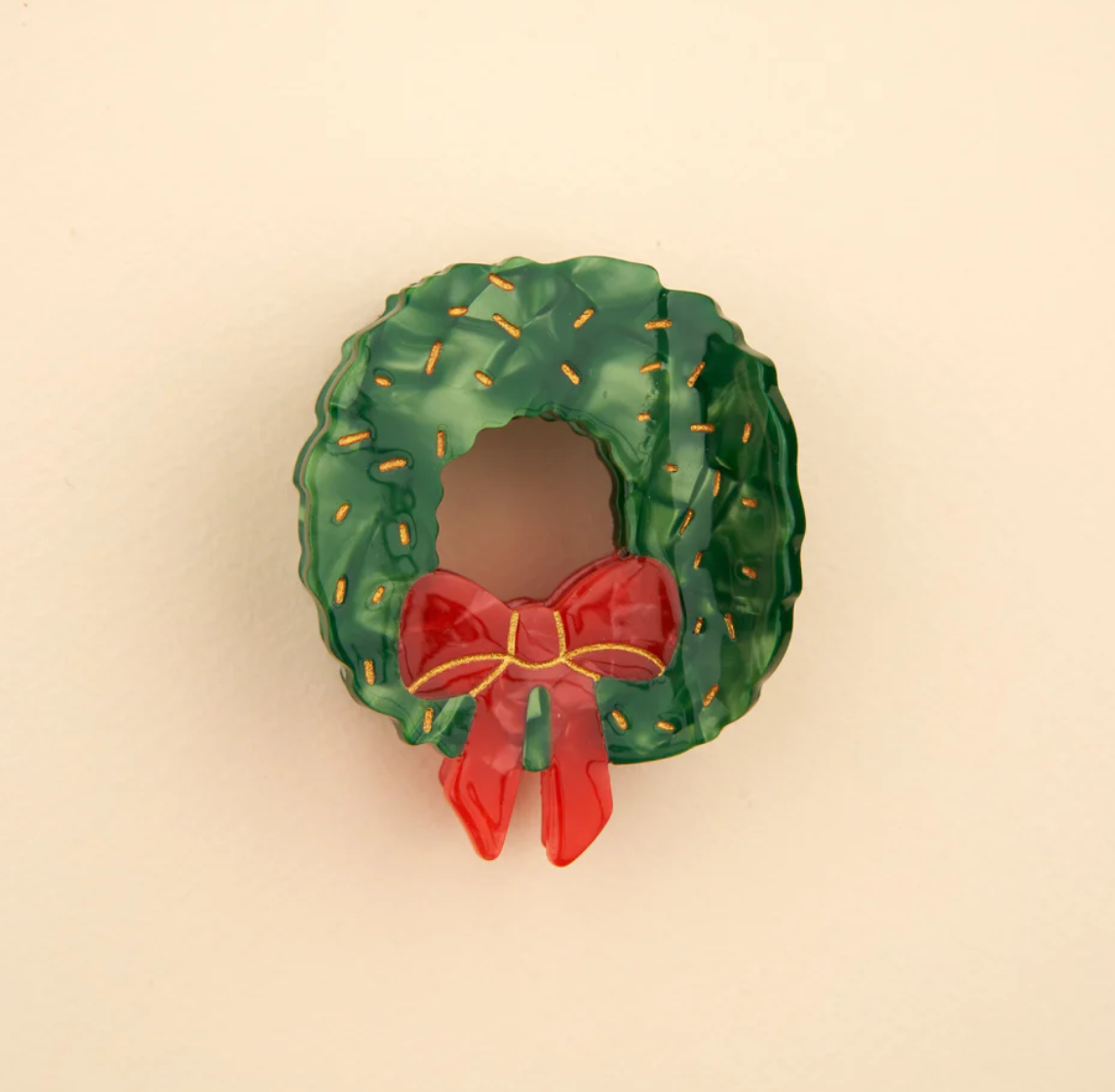 Christmas Wreath Hair Claw
