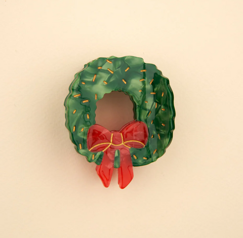 Christmas Wreath Hair Claw