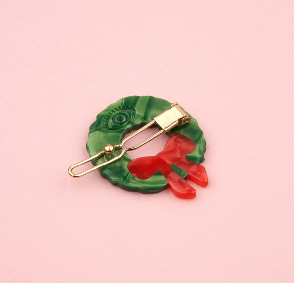 Christmas Wreath Hair Clip
