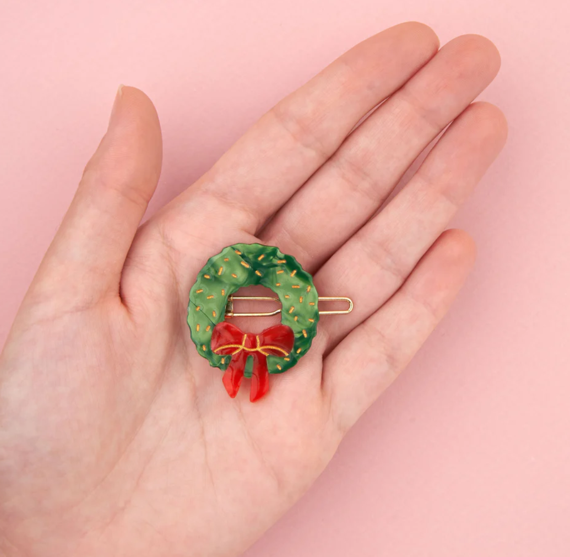 Christmas Wreath Hair Clip
