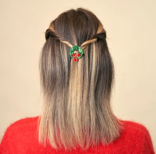 Christmas Wreath Hair Clip