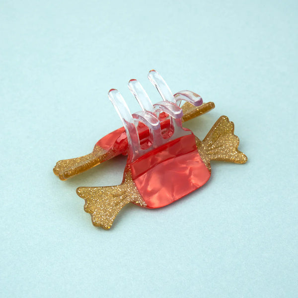 Red Christmas Candy Mini Hair Claw - Available in Boutiques