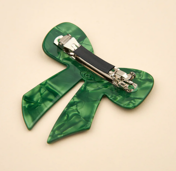 Green Bow French Barette