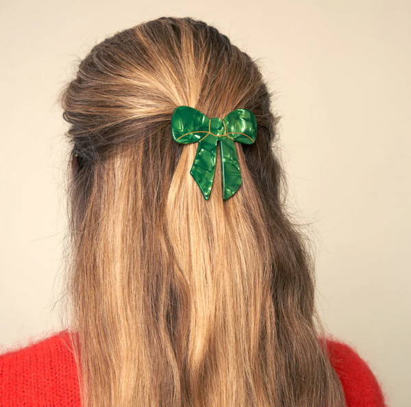 Green Bow French Barette