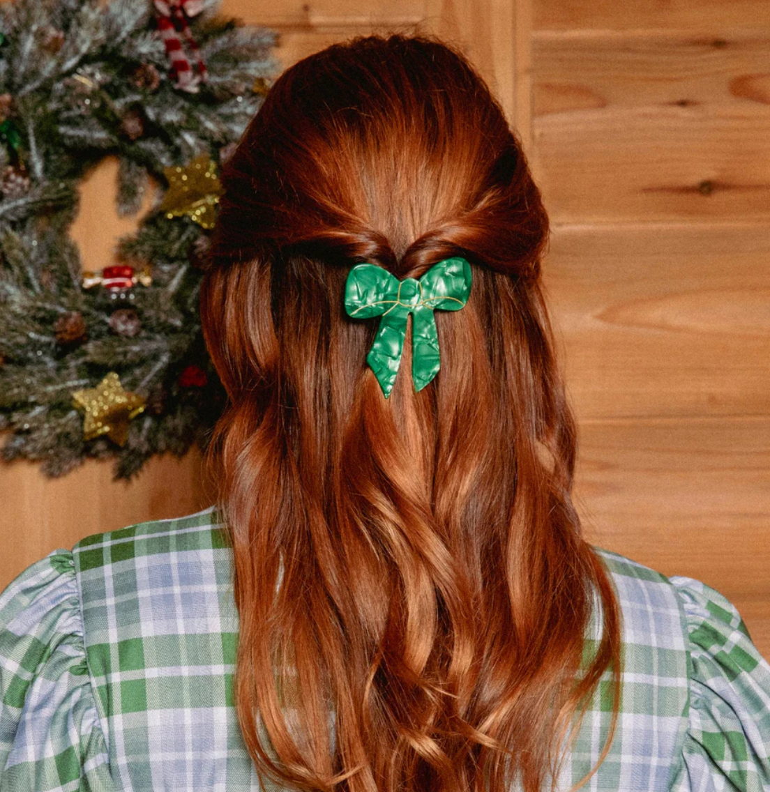 Green Bow French Barette