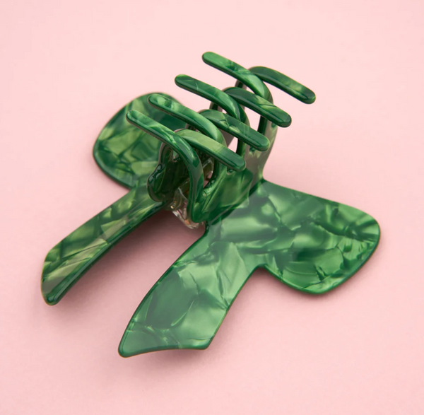 Green Bow Hair Claw