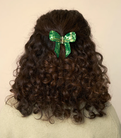 Green Bow Hair Claw