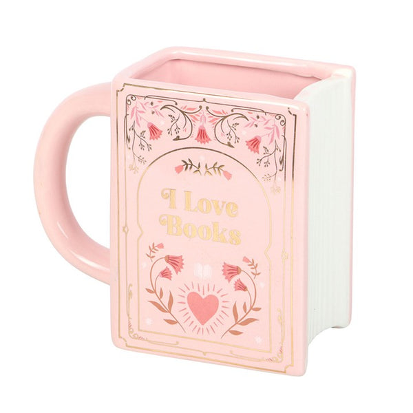 I Love Books Pink Book Shaped Mug (Launching at Open Studio - 13 September)