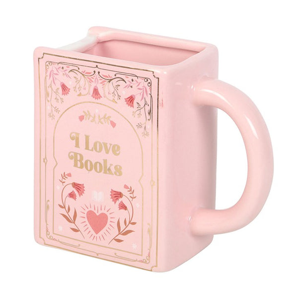 I Love Books Pink Book Shaped Mug (Launching at Open Studio - 13 September)