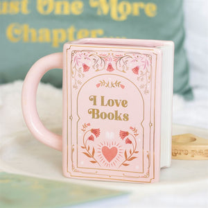 I Love Books Pink Book Shaped Mug (Launching at Open Studio - 13 September)