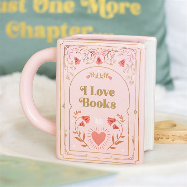 I Love Books Pink Book Shaped Mug (Launching at Open Studio - 13 September)