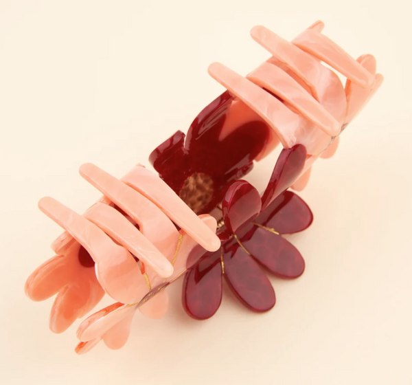 Pink Flowers Trio Hair Claw