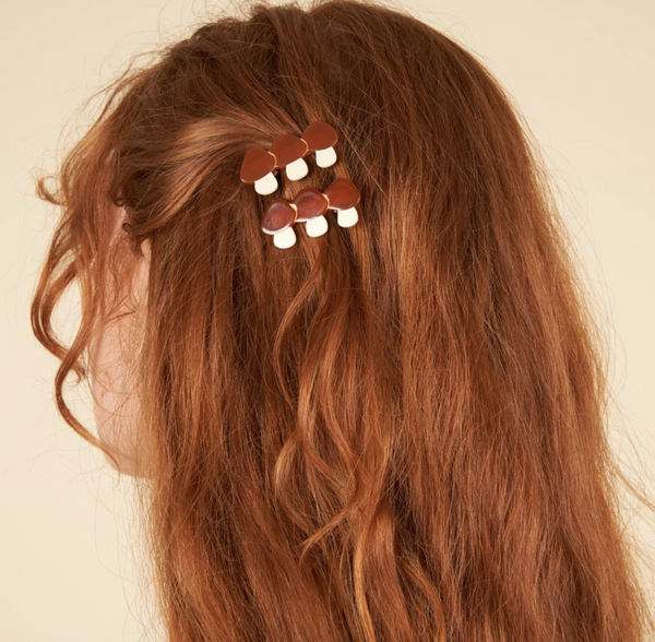 Porcini Mushroom Hair Clips (Set of 2)