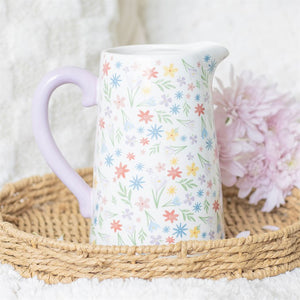 Spring Floral Print Ceramic Vase