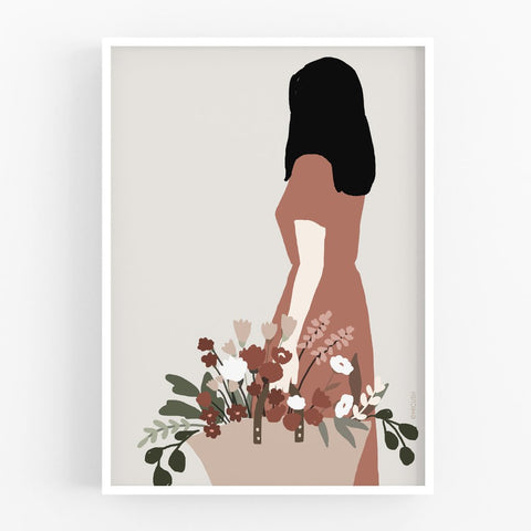 Art Print - Flower Lady with Floral Basket