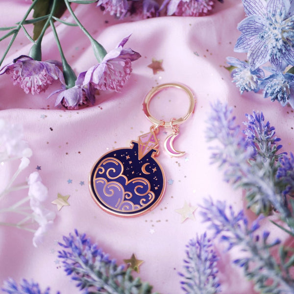 (WAREHOUSE SALE) Night Sky Potion Bottle Enamel Keyring