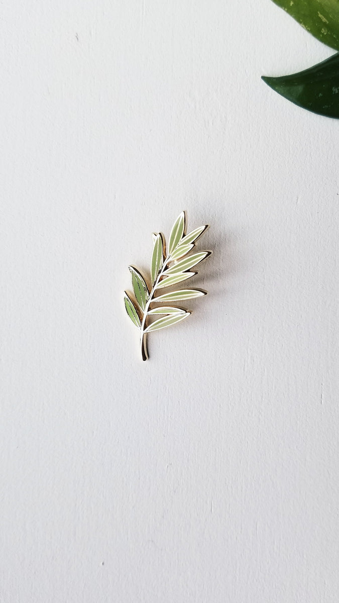 Olive Branch Enamel Pin – heyhappypuff