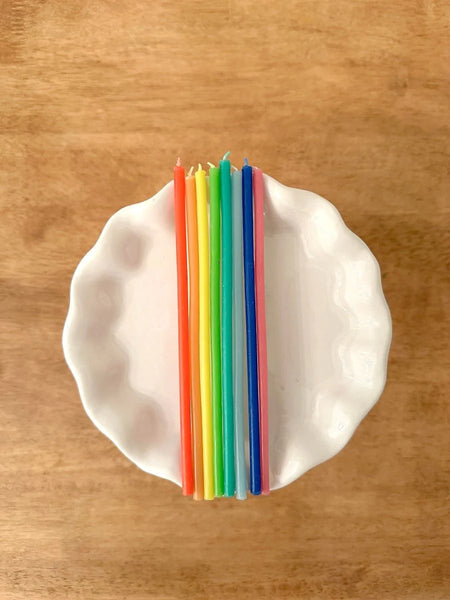 Rainbow Beeswax Birthday Candle Set of 8